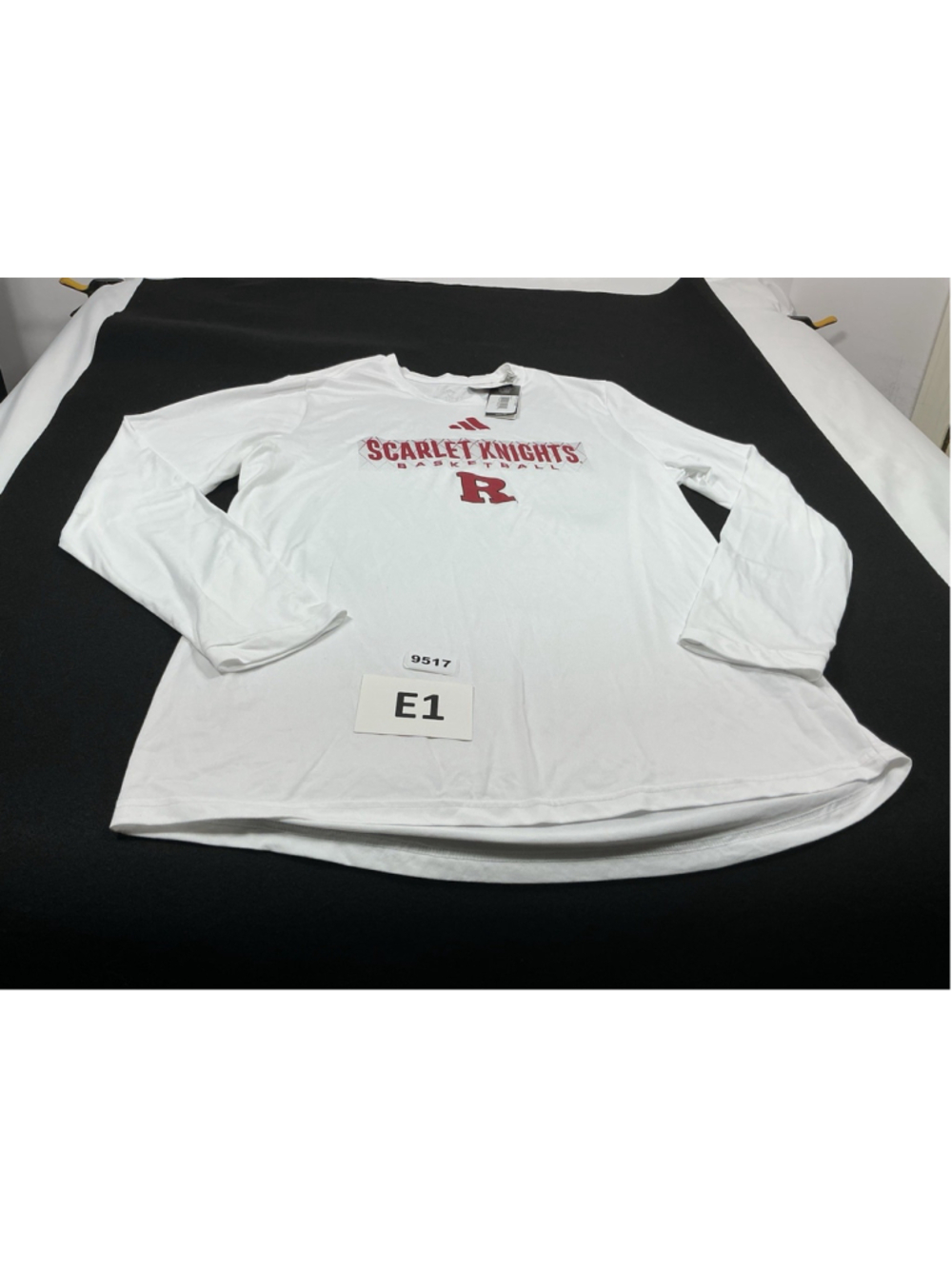 Mens NWT Adidas Rutgers Scarlet Knights Basketball Pullover Shirt Large White